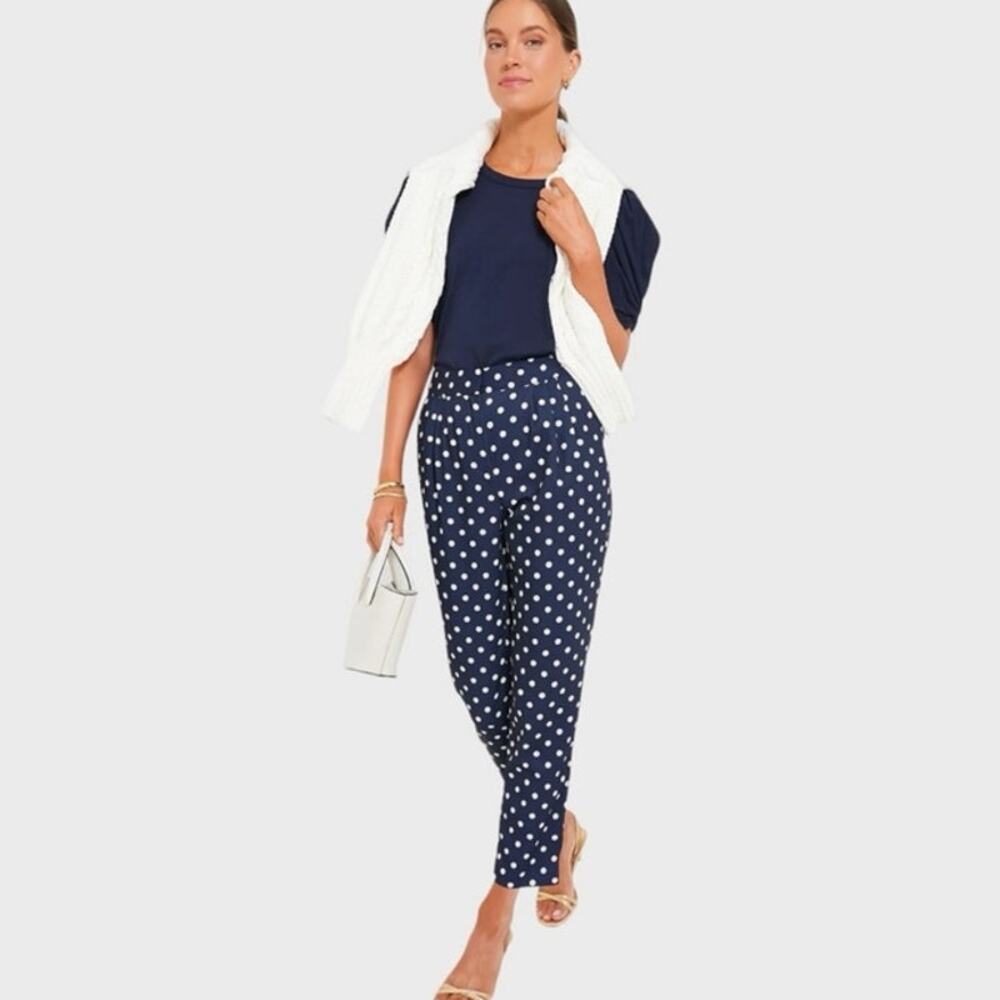 Tuckernuck Navy and White Polka Dot Ankle Pants